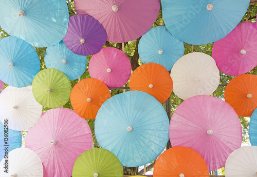 Colorful paper umbrella