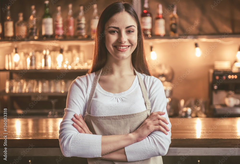 Beautiful female barista Beautiful female barista