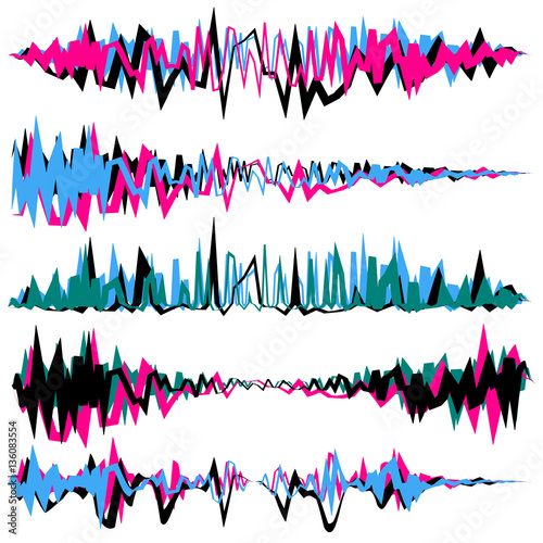 Equalizer (EQ, Equalizer lines) in zig-zag, irregular style