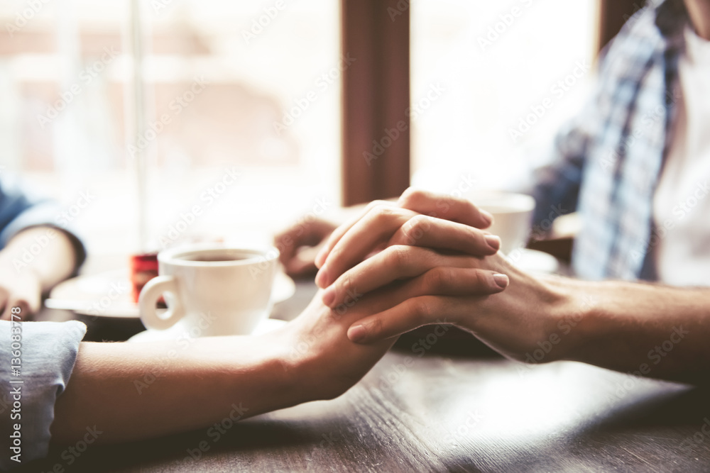 Couple at the cafe Couple at the cafe