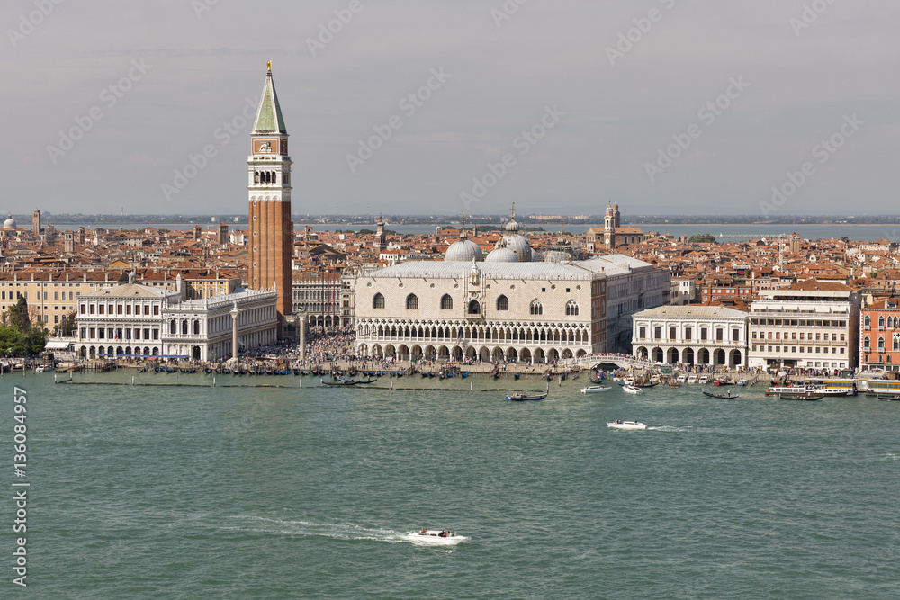 Venice cityscape, aerial view fron lagoon. Italy. Venice cityscape, aerial view fron lagoon. Italy.