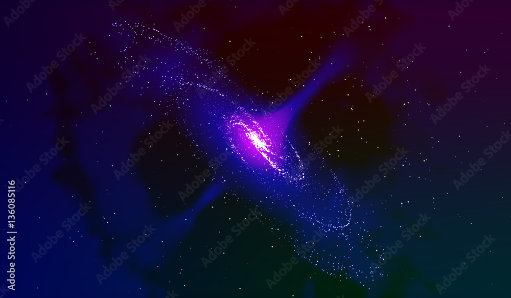 Fototapeta premium EPS 10. Explosion in space. An expanding galaxy. Vector illustration