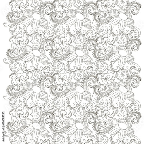 Seamless monochrome floral pattern stock vector illustration