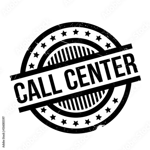 Call Center rubber stamp. Grunge design with dust scratches. Effects can be easily removed for a clean, crisp look. Color is easily changed.