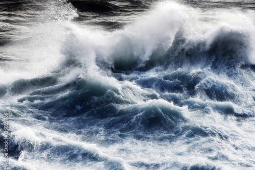 giant waves in storm day breaking in atlantic ocean © GDM photo and video