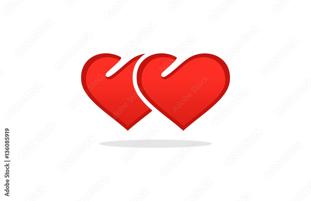 couple heart icon logo