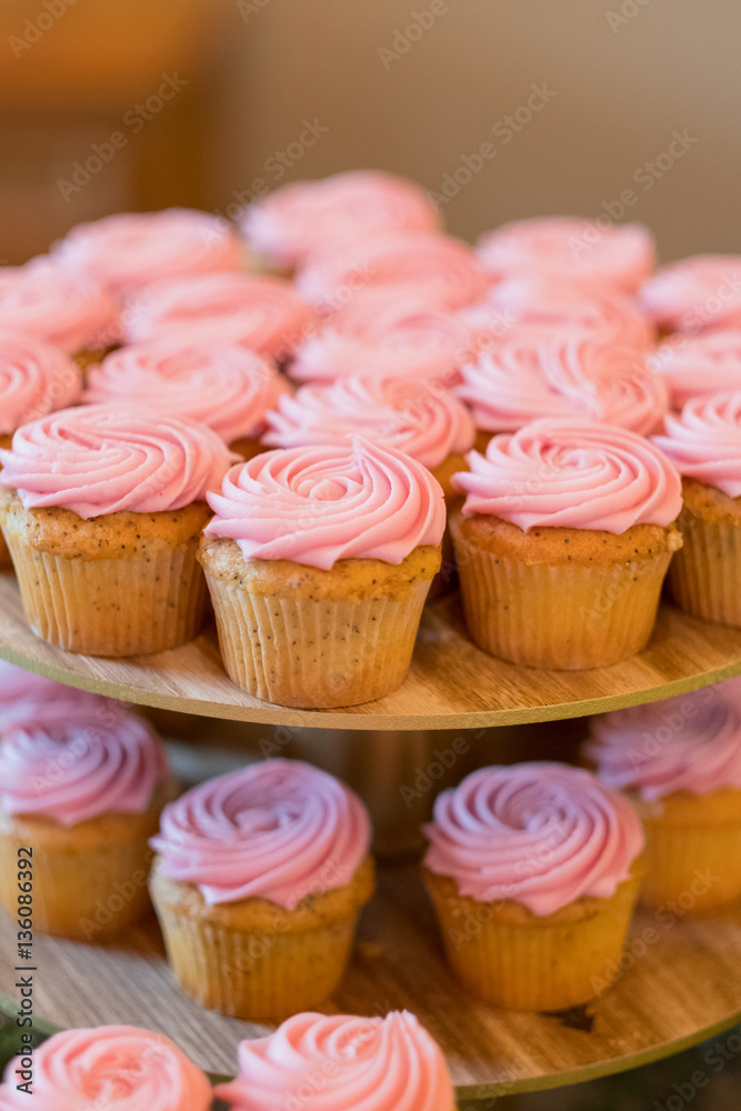 Pink Wedding Reception Cupcakes
