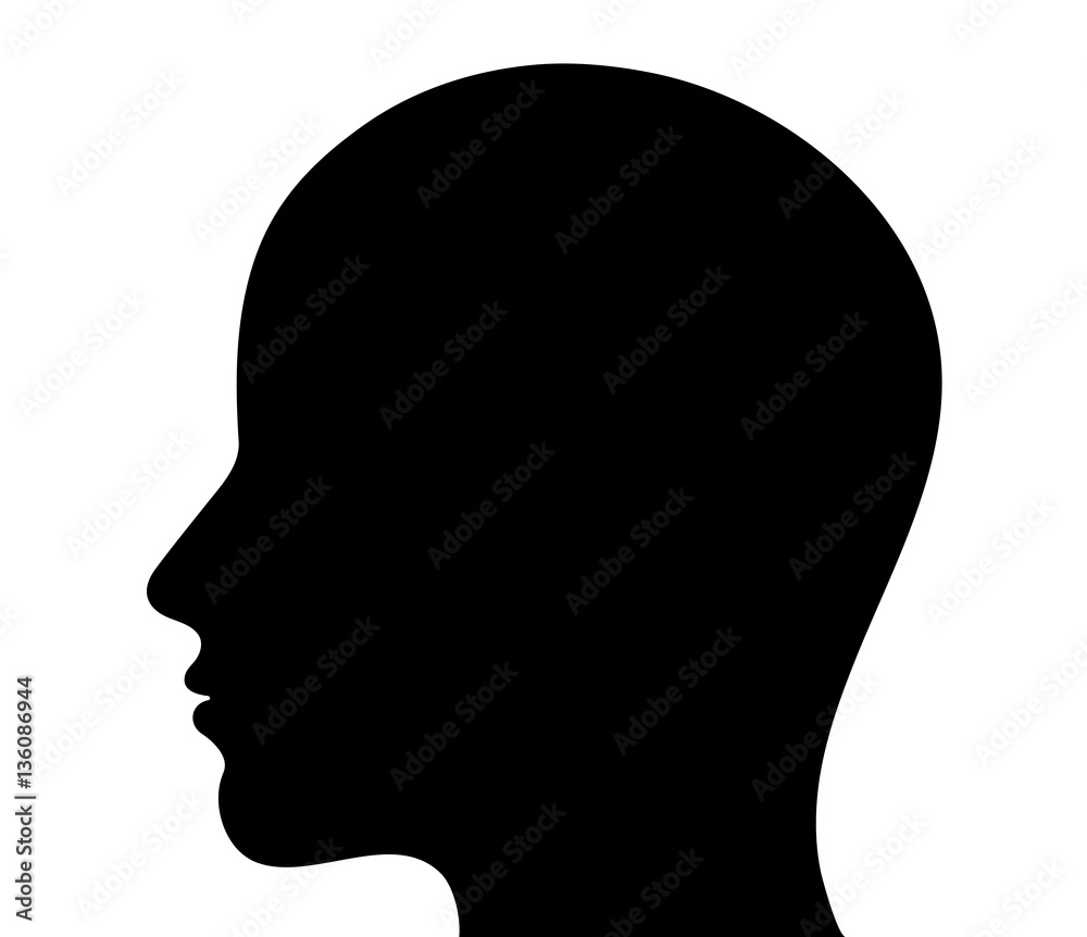 Human head silhouette - obrazy, fototapety, plakaty 