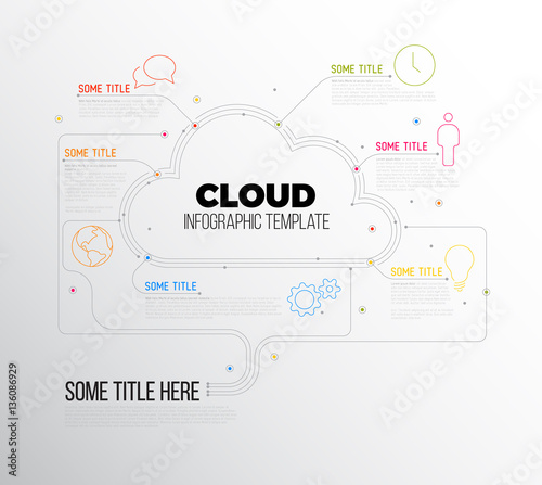 Cloud storage - Vector Infographic report template
