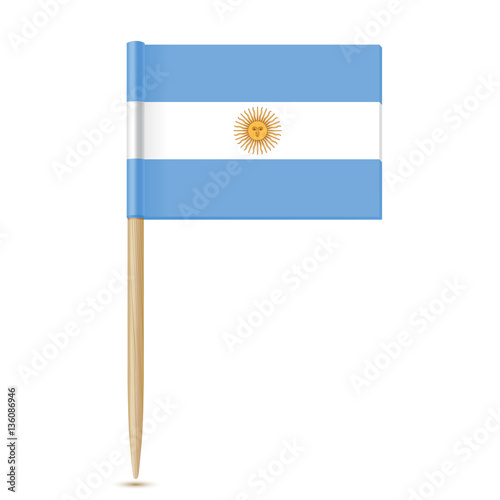 Argentina flag toothpick on white background