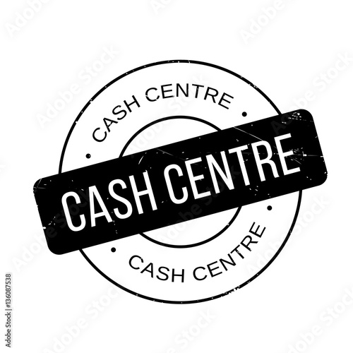 Cash Centre rubber stamp. Grunge design with dust scratches. Effects can be easily removed for a clean, crisp look. Color is easily changed.