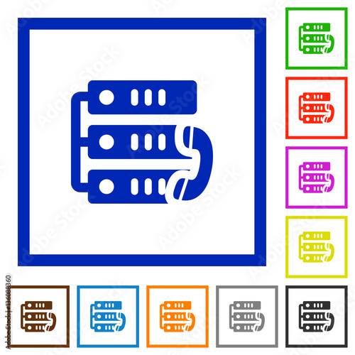VoIP call flat framed icons