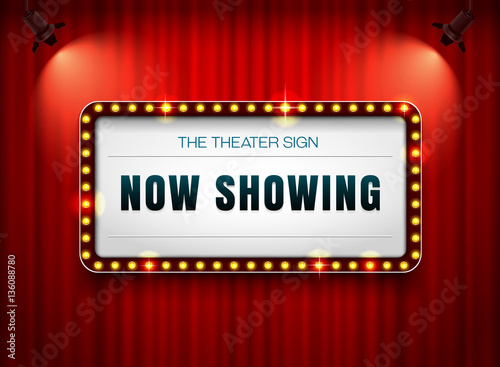 theater sign on curtain