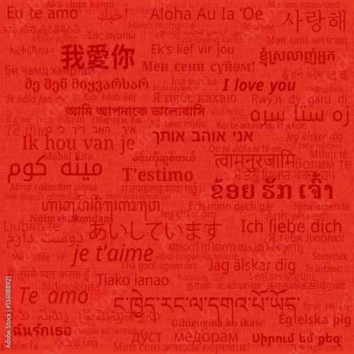 I Love You Phrase in Different Languages photo
