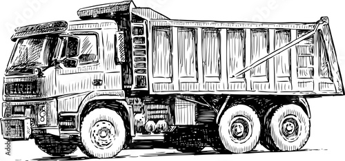 sketch of a heavy truck