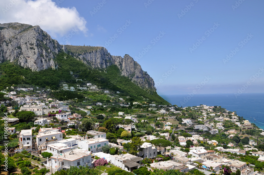 Capri, Faraglioni in the mediterranean sea. Italy, Naples