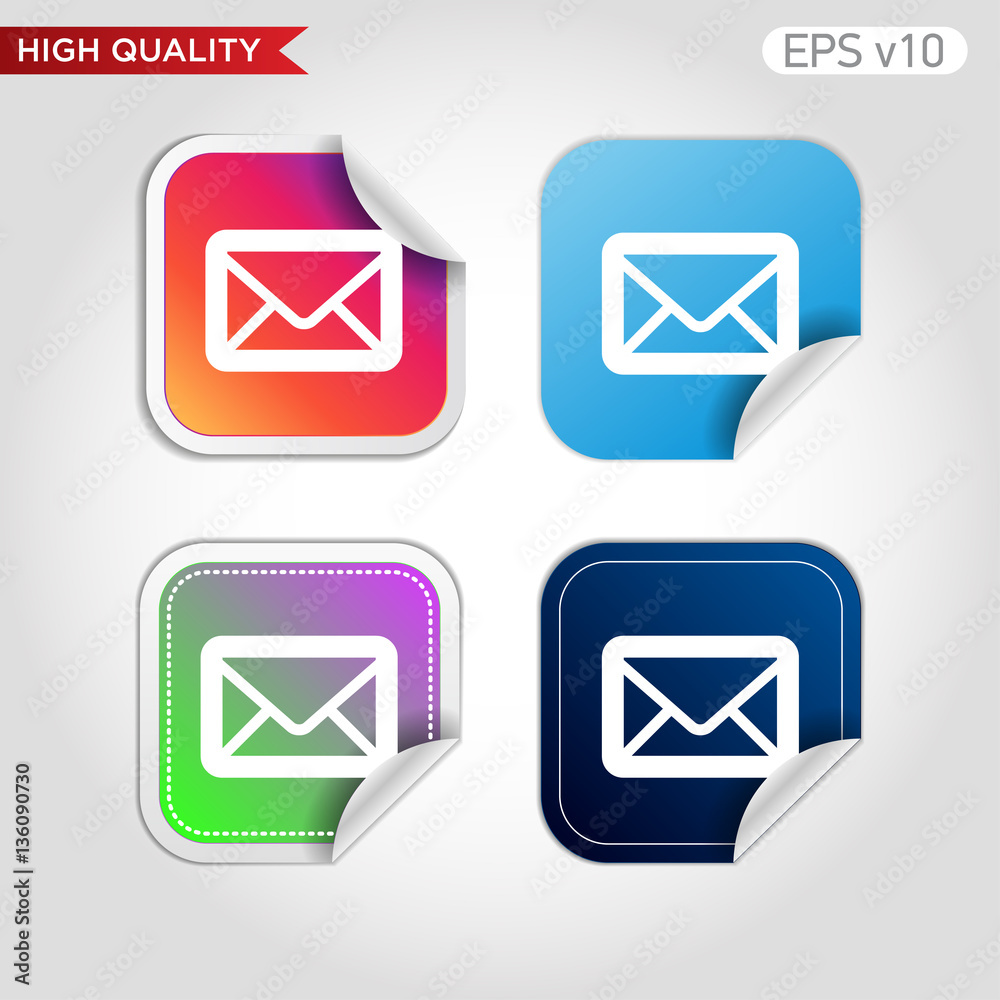 Mail icon. Button with mail icon. Modern UI vector. Mail icon. Button with mail icon. Modern UI vector.