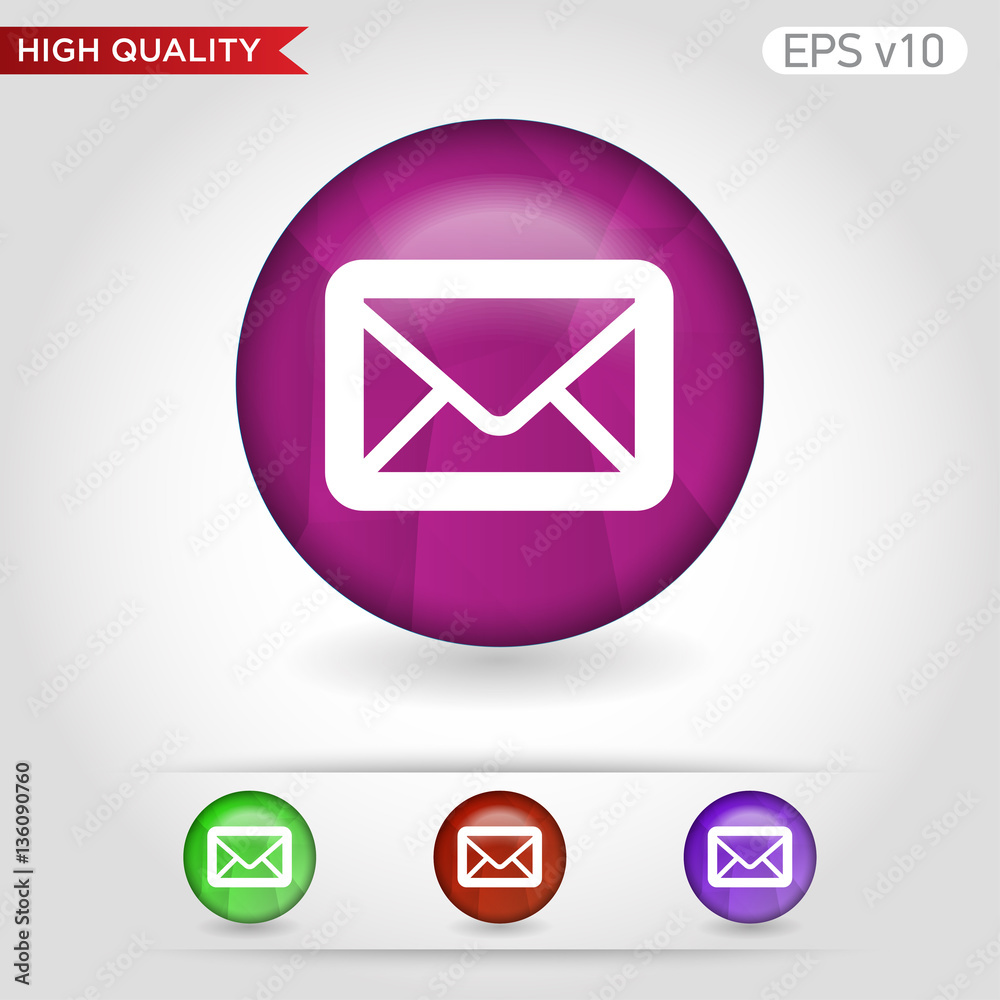Mail icon. Button with mail icon. Modern UI vector. Mail icon. Button with mail icon. Modern UI vector.