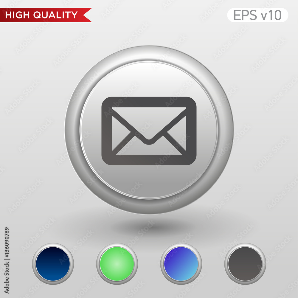 Mail icon. Button with mail icon. Modern UI vector. Mail icon. Button with mail icon. Modern UI vector.