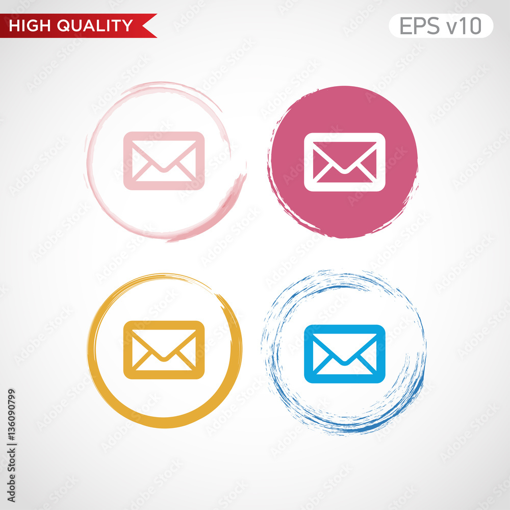 Mail icon. Button with mail icon. Modern UI vector. Mail icon. Button with mail icon. Modern UI vector.
