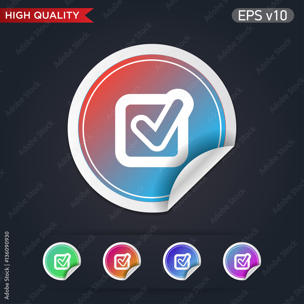 Check icon. Button with check icon. Modern UI vector. Check icon. Button with check icon. Modern UI vector.