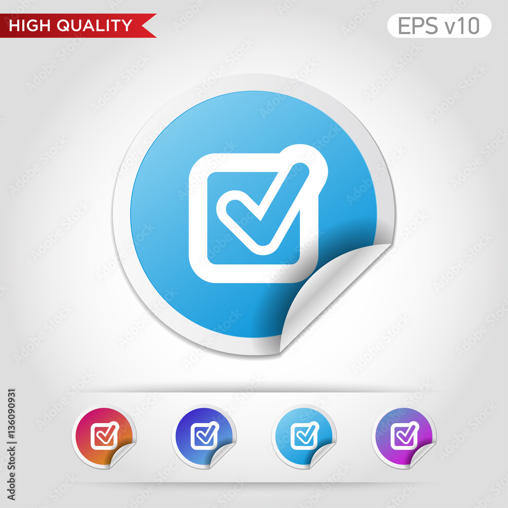 Check icon. Button with check icon. Modern UI vector. Check icon. Button with check icon. Modern UI vector.