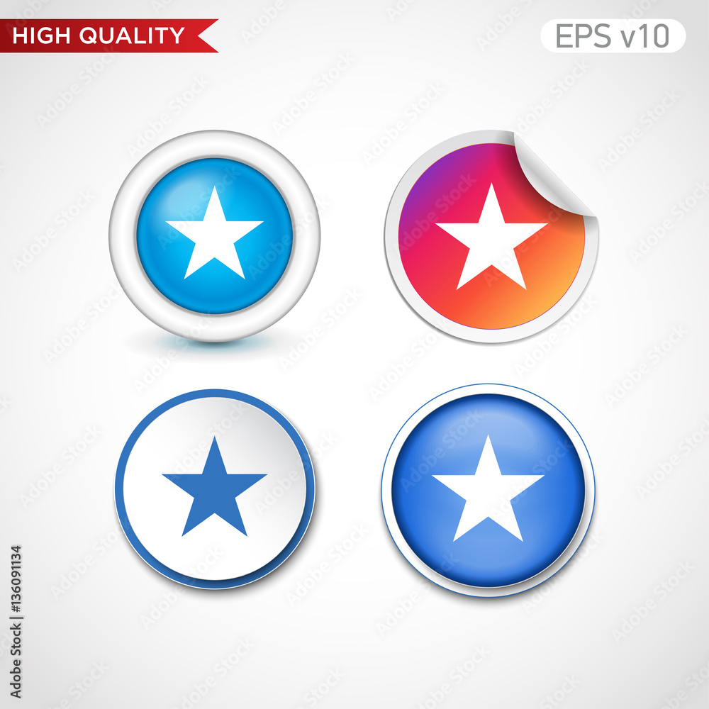 Star icon. Button with star icon. Modern UI vector. Star icon. Button with star icon. Modern UI vector.