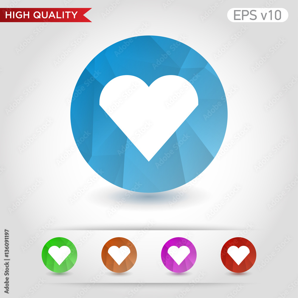 Heart icon. Button with heart icon. Modern UI vector. Heart icon. Button with heart icon. Modern UI vector.