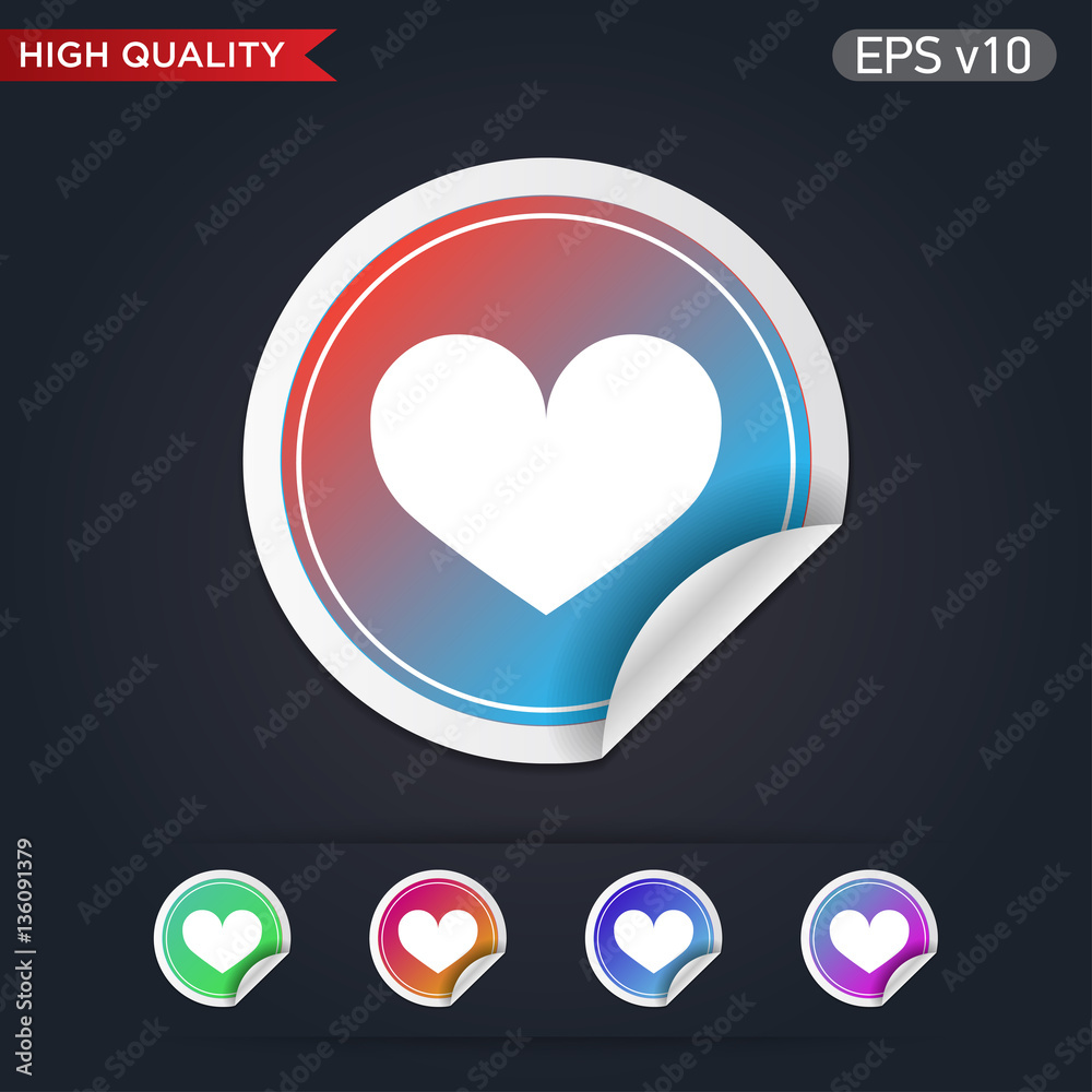Heart icon. Button with heart icon. Modern UI vector.