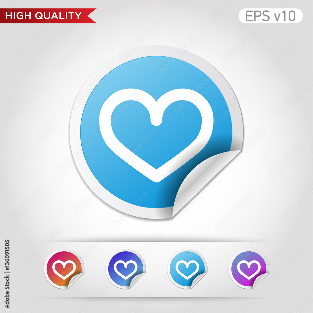 Heart icon. Button with heart icon. Modern UI vector. Heart icon. Button with heart icon. Modern UI vector.