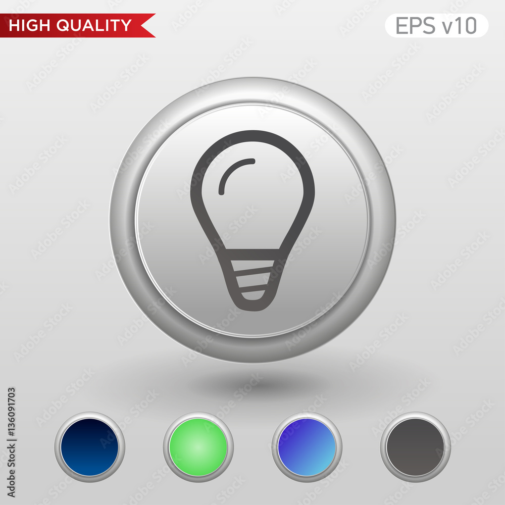 Light bulb icon. Button with light bulb icon. Modern UI vector. Light bulb icon. Button with light bulb icon. Modern UI vector.