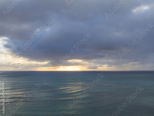 Sunset over the ocean in Oahu, Hawaii © Vetmari, LLC