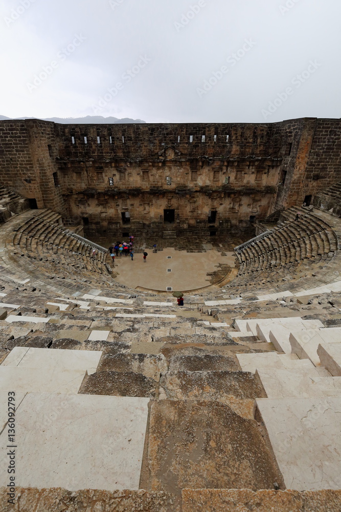 Fototapeta premium The so-considered best preserved theater of antiquity. Aspendos-Pamphylian coast-Turkey. 0068
