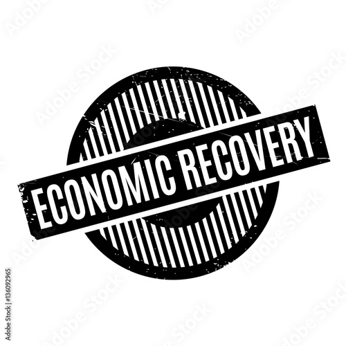 Economic Recovery rubber stamp. Grunge design with dust scratches. Effects can be easily removed for a clean, crisp look. Color is easily changed.