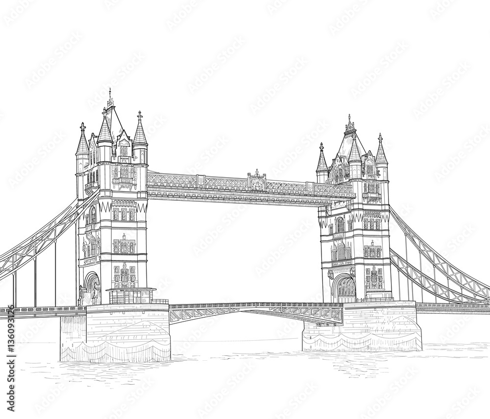 Obraz premium sketch of the Tower Bridge