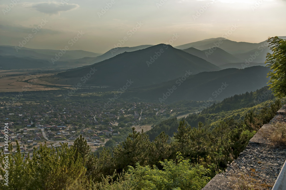 View to sub Balkan valley from Balkan mountain, Bulgaria