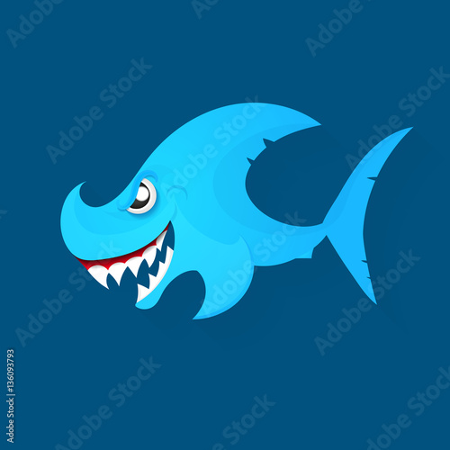 angry shark logo