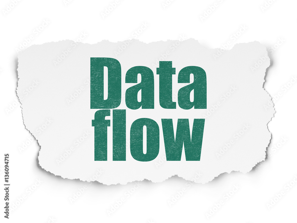Information concept: Data Flow on Torn Paper background Information concept: Data Flow on Torn Paper background