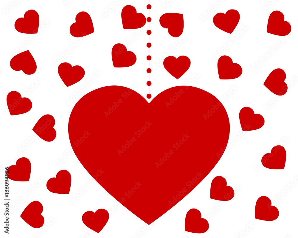 Heart on Valentine s Day on white background 