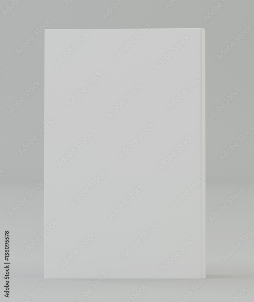 Blank vertical book cover template front side standing. Perspective view. 3d rendering Blank vertical book cover template front side standing. Perspective view. 3d rendering