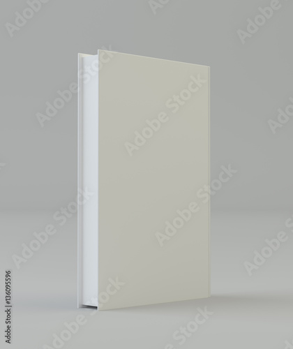 Blank book cover mockcup template standing. 3d rendering