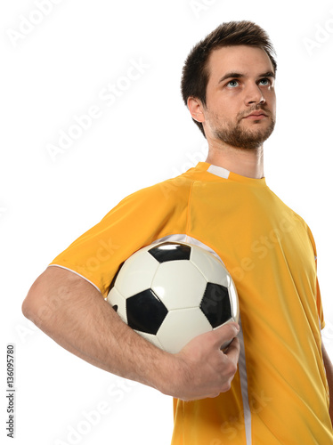 Soccer Player Holding Ball