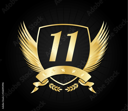 11 gold shield wings