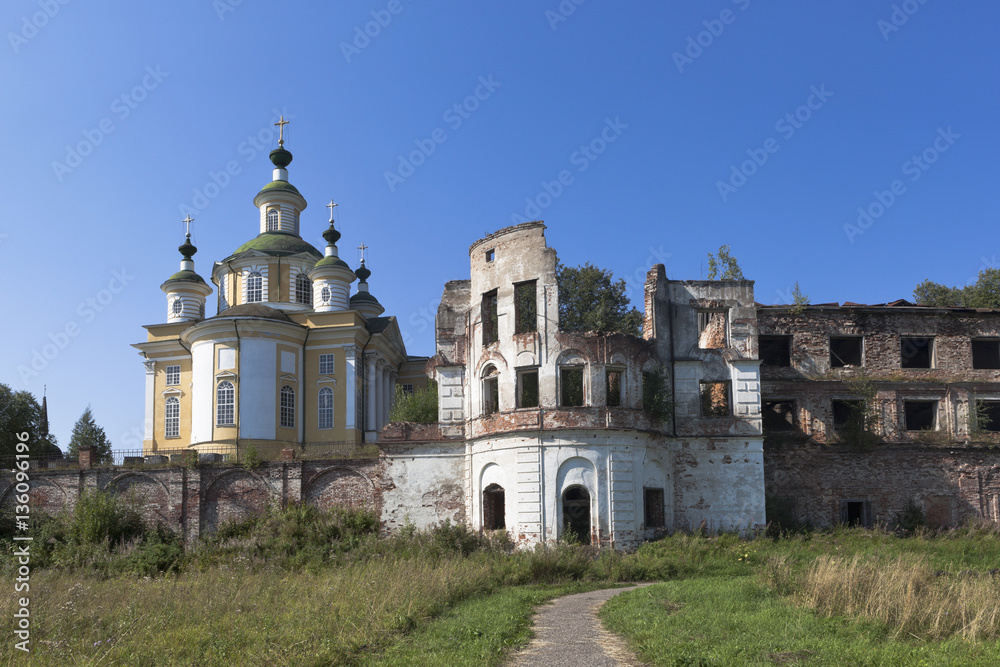 Ruins of Spaso-Sumorin Monastery and Cathedral Ascension of the Lord in the town of Totma, Vologda Region, Russia