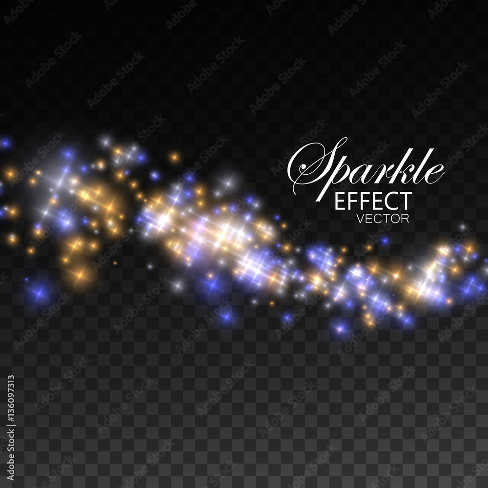 Fototapeta premium Glittering shiny stream of sparkles.