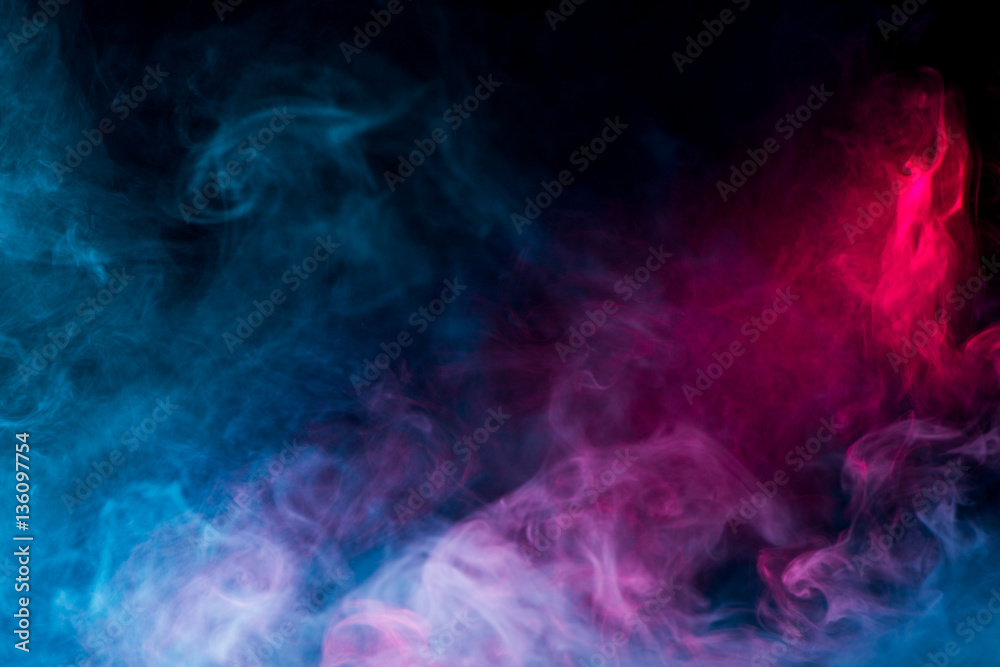 multicolor smoke on black background