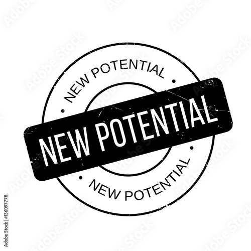 New Potential rubber stamp. Grunge design with dust scratches. Effects can be easily removed for a clean, crisp look. Color is easily changed.