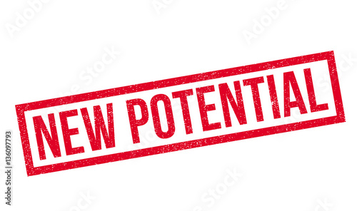 New Potential rubber stamp. Grunge design with dust scratches. Effects can be easily removed for a clean, crisp look. Color is easily changed.