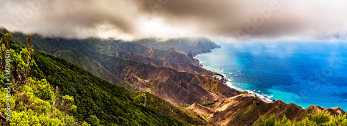 Panoramic landscape in Anaga mountains, Tenerife Canary Islands,