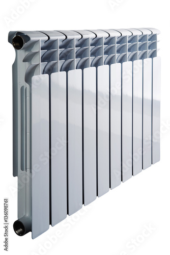 White radiator isolated on white background